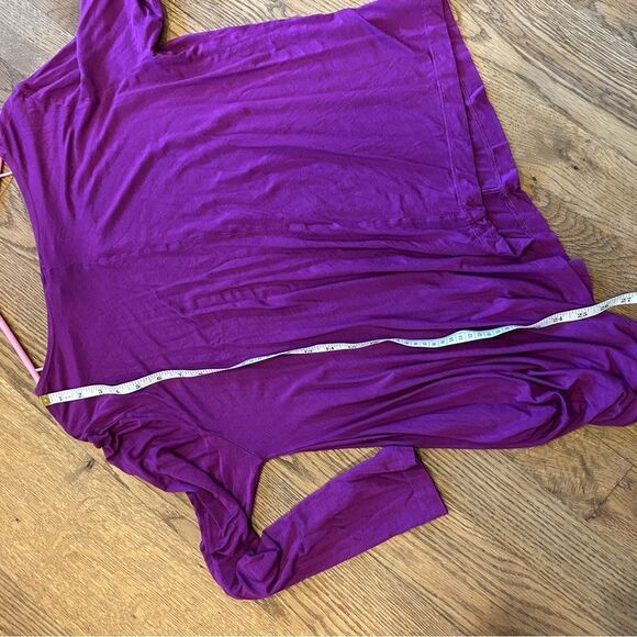Bryn Walker Asymmetrical Long Sleeve Tunic Top M fuchsia micromodal - Picture 6 of 7